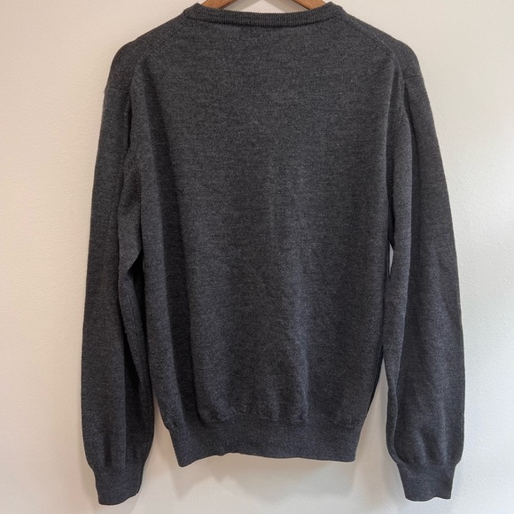 Mario Gilberti Men’s 100% Merino Wool V-Neck Sweater in Gray, Long sleeve, L - Picture 5 of 9